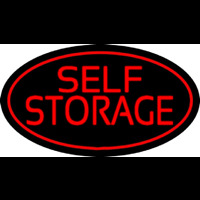 Red Self Storage Oval Neontábla