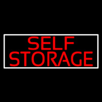 Red Self Storage White Border Neontábla