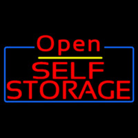 Red Self Storage White Border Open 4 Neontábla
