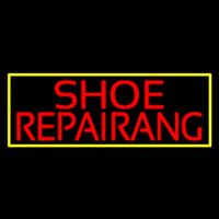 Red Shoe Repairing With Border Neontábla