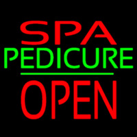 Red Spa Pedicure Block Open Neontábla