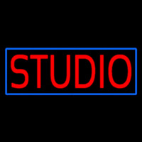 Red Studio Blue Border Neontábla