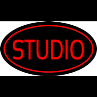 Red Studio Oval Neontábla