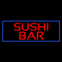 Red Sushi Bar With Blue Border Neontábla