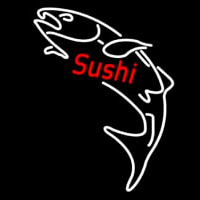Red Sushi With Fish Logo Neontábla