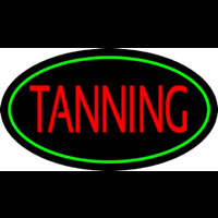Red Tanning With Oval Green Border Neontábla