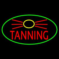 Red Tanning With Sun Logo Neontábla