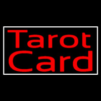 Red Tarot Card And White Neontábla