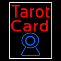 Red Tarot Card Blue Crystal With White Border Neontábla