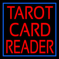 Red Tarot Card Reader Block And Border Neontábla