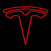 Red Tesla Logo Neontábla