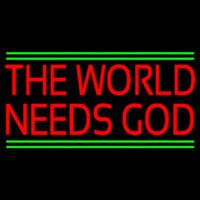 Red The World Needs God Neontábla