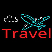 Red Travel With Logo Neontábla