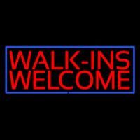 Red Walk Ins Welcome Blue Border Neontábla