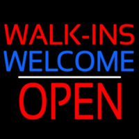 Red Walk Ins Welcome Open White Line Neontábla