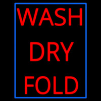 Red Wash Dry Fold Blue Border Neontábla