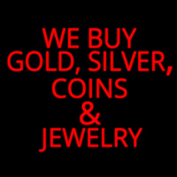 Red We Buy Gold Silver Coins And Jewelry Neontábla
