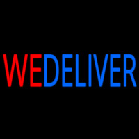 Red We Deliver Blue Neontábla