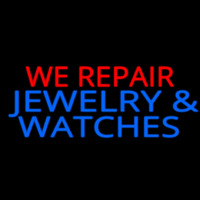 Red We Repair Blue Jewelry And Watches Neontábla