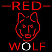 Red Wolf Head Beer Sign Neontábla