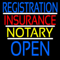 Registration Insurance Notary Open Neontábla