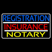 Registration Insurance Notary White Border And Lines Neontábla