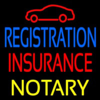 Registration Insurance Notary With Car Logo Neontábla