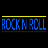 Rock N Roll Block Blue Border 2 Neontábla