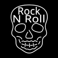 Rock N Roll White Skull 2 Neontábla