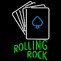 Rolling Rock Cards Beer Sign Neontábla