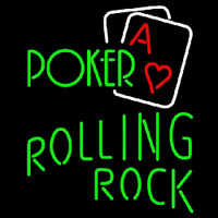 Rolling Rock Green Poker Beer Sign Neontábla