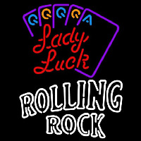 Rolling Rock Lady Luck Series Beer Sign Neontábla