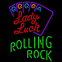 Rolling Rock Lady Luck Series Beer Sign Neontábla