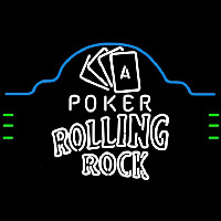 Rolling Rock Poker Ace Cards Beer Sign Neontábla