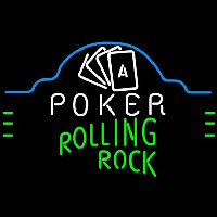 Rolling Rock Poker Ace Cards Beer Sign Neontábla