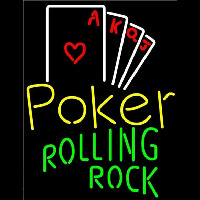 Rolling Rock Poker Ace Series Beer Sign Neontábla