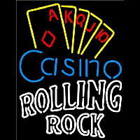 Rolling Rock Poker Casino Ace Series Beer Sign Neontábla