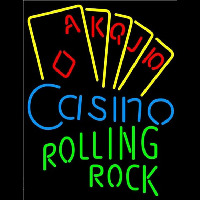 Rolling Rock Poker Casino Ace Series Beer Sign Neontábla
