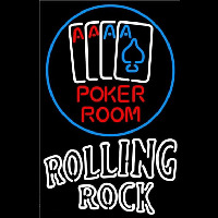 Rolling Rock Poker Room Beer Sign Neontábla