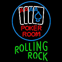 Rolling Rock Poker Room Beer Sign Neontábla