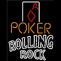 Rolling Rock Poker Squver Ace Beer Sign Neontábla