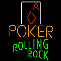 Rolling Rock Poker Squver Ace Beer Sign Neontábla