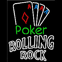 Rolling Rock Poker Tournament Beer Sign Neontábla