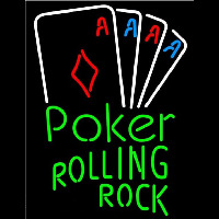 Rolling Rock Poker Tournament Beer Sign Neontábla