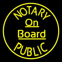 Round Notary Public On Board Neontábla