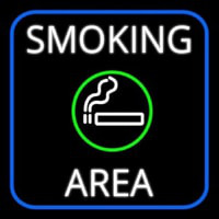 Round Smoking Area With Cigar Neontábla