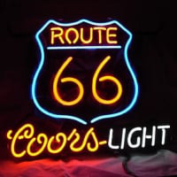 Route 66 Coors Sör Kocsma Nyitva Neontábla