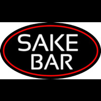 Sake Bar Oval With Red Border Neontábla
