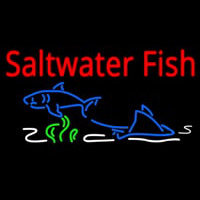 Saltwater Fish Red Te t With Colored Fish Scene Neontábla