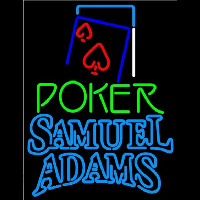 Samuel Adams Green Poker Red Heart Beer Sign Neontábla